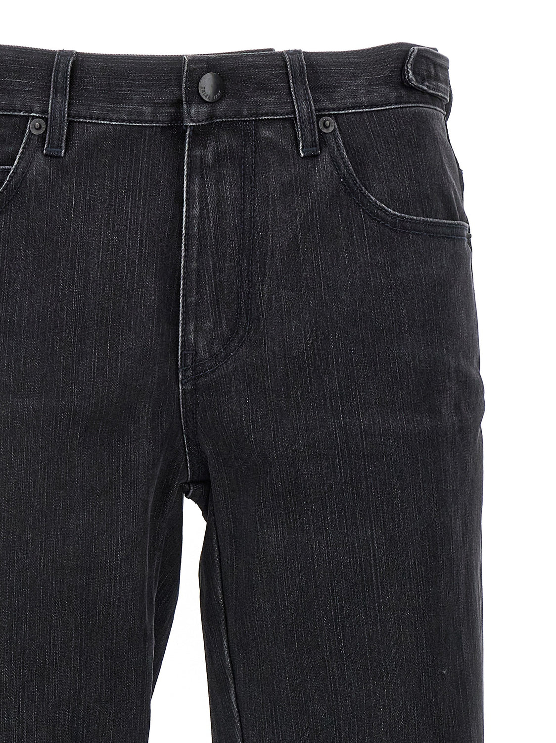 Black Cotton Flared Jeans