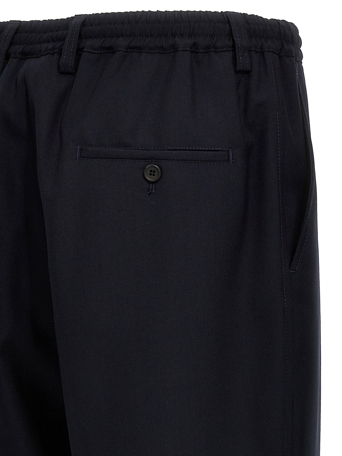 Blue Virgin Wool Cropped Pants