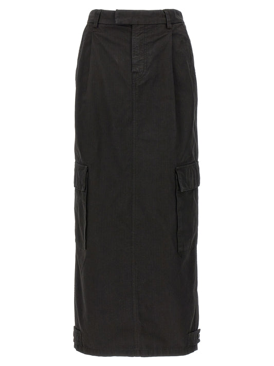 Black Cotton Mini Skirt