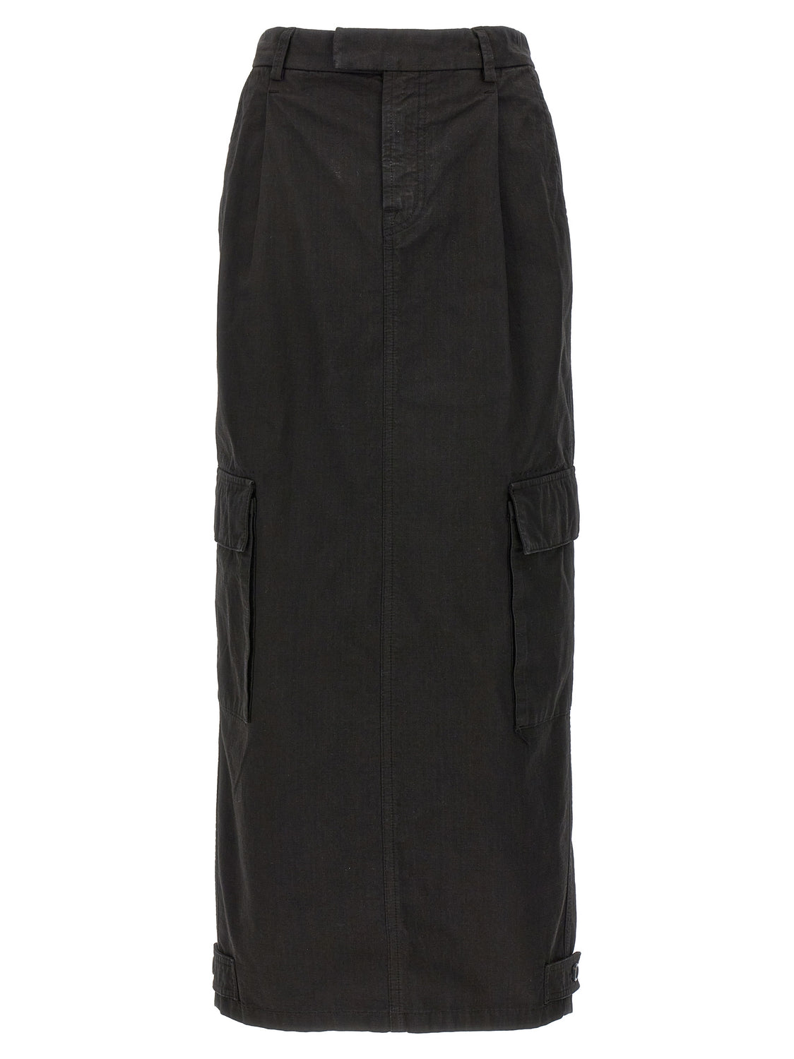 Black Cotton Mini Skirt