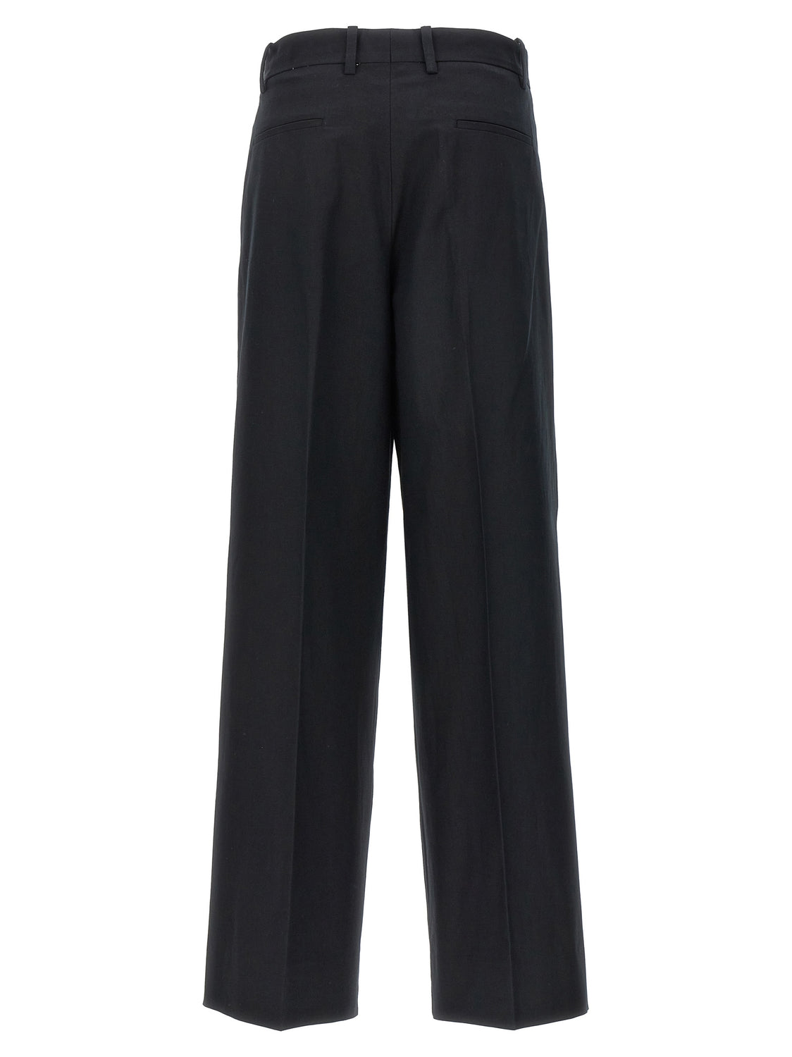 Black Cotton Casual Pants