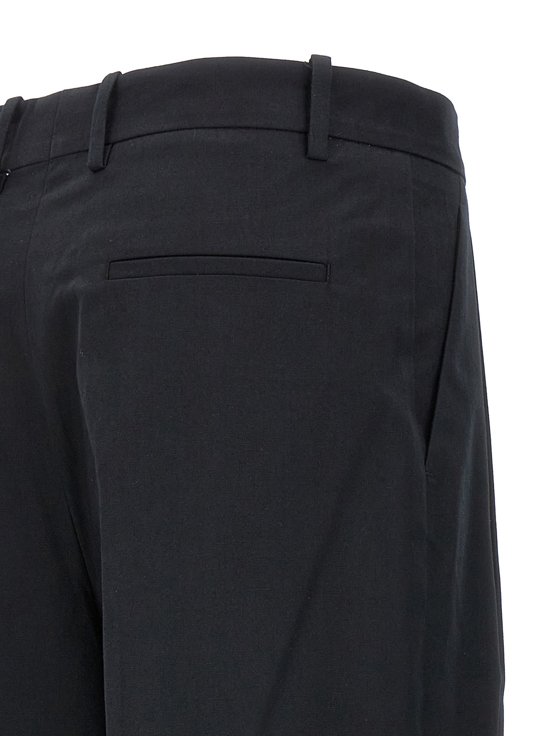 Black Cotton Casual Pants