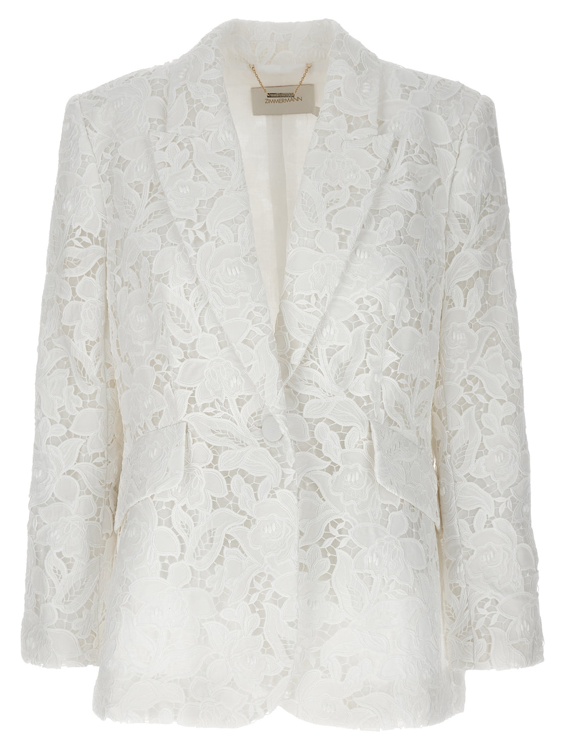 White Polyester Blazer