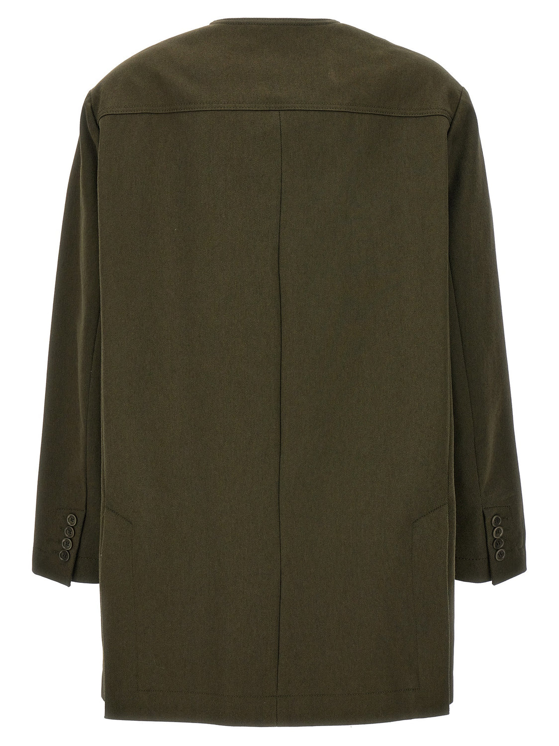 Bicolor Cotton Full-Length Jacket
