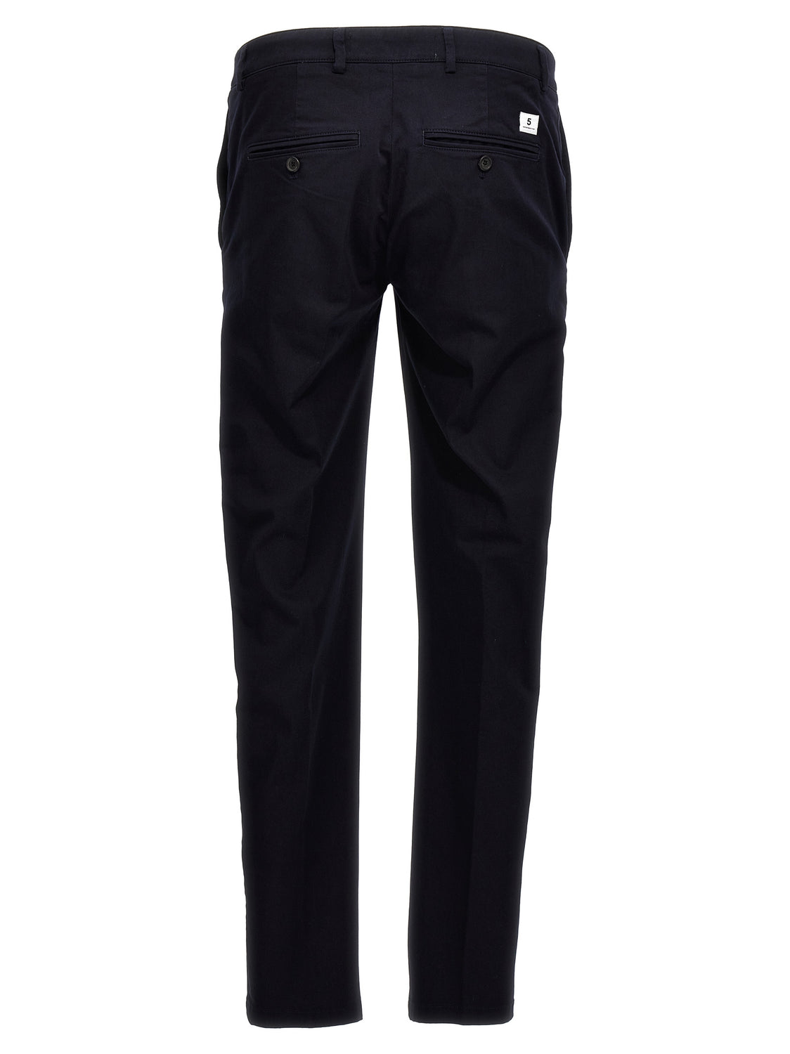 Blue Cotton Casual Pants