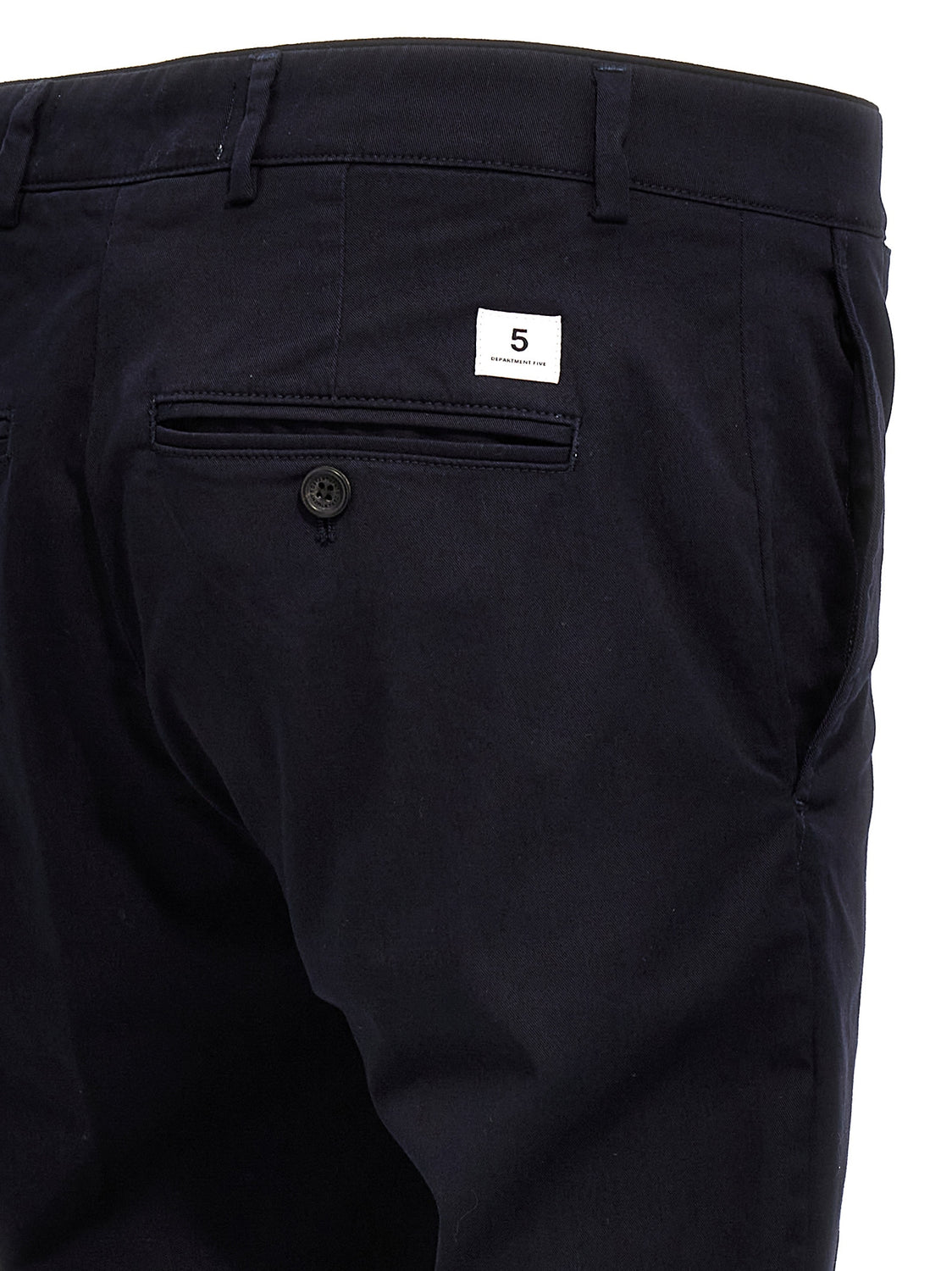 Blue Cotton Casual Pants