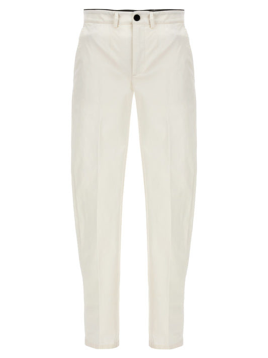 White Cotton Casual Pants