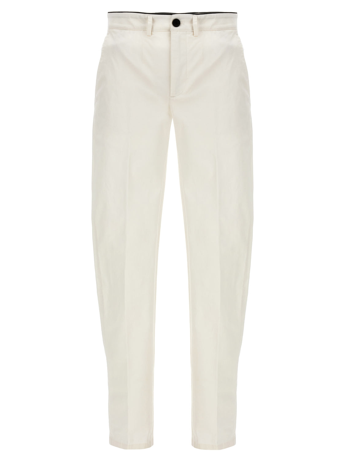 White Cotton Casual Pants