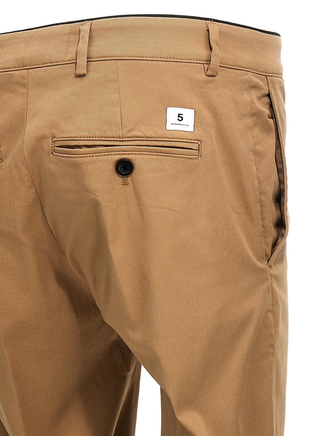Beige Cotton Casual Pants