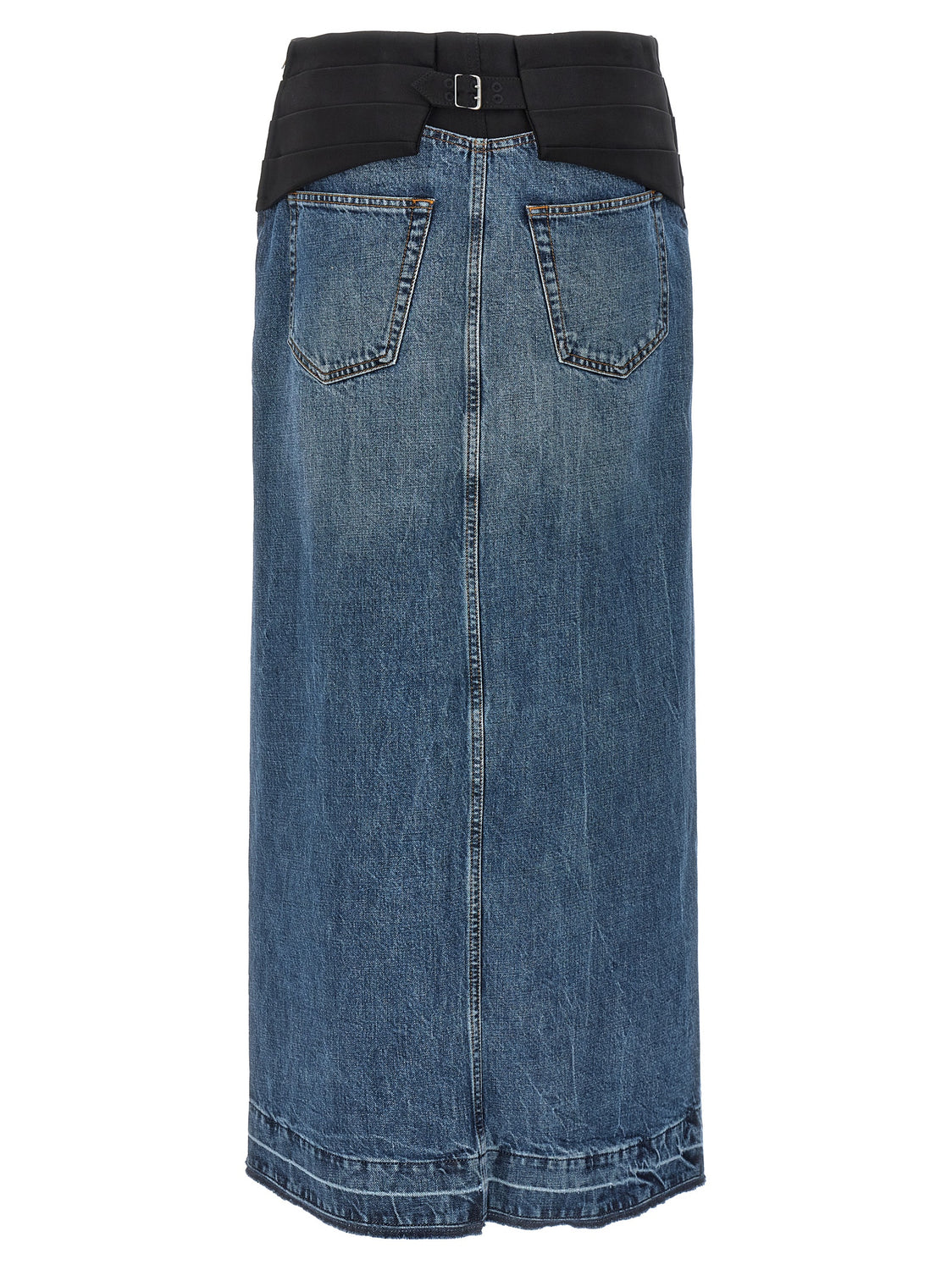 Blue Cotton Mini Skirt