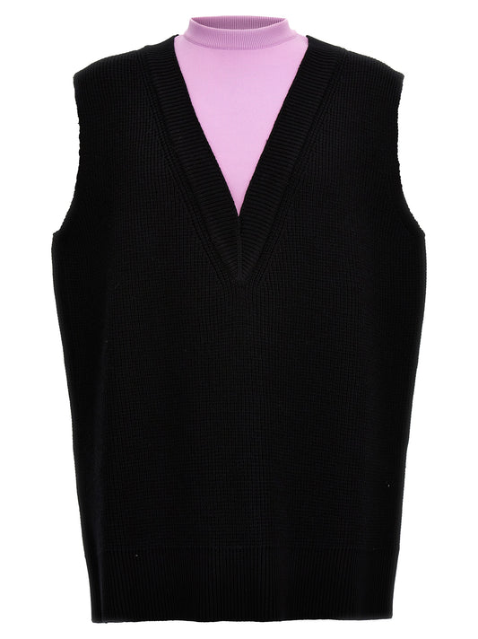 Multicolor Wool Sleeveles Sweater