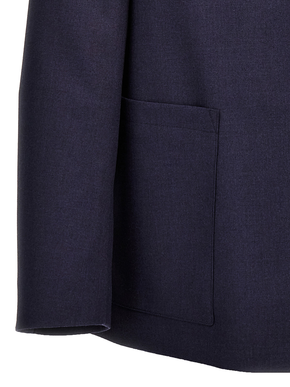 Blue Virgin Wool Full-Length Jacket