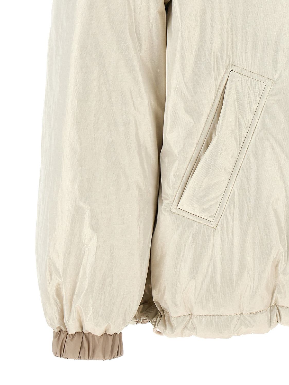 Beige Polyester Full-Length Jacket