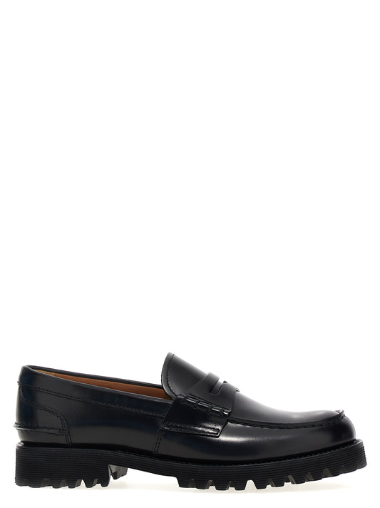 Black Cowhide Slip-On Loafers
