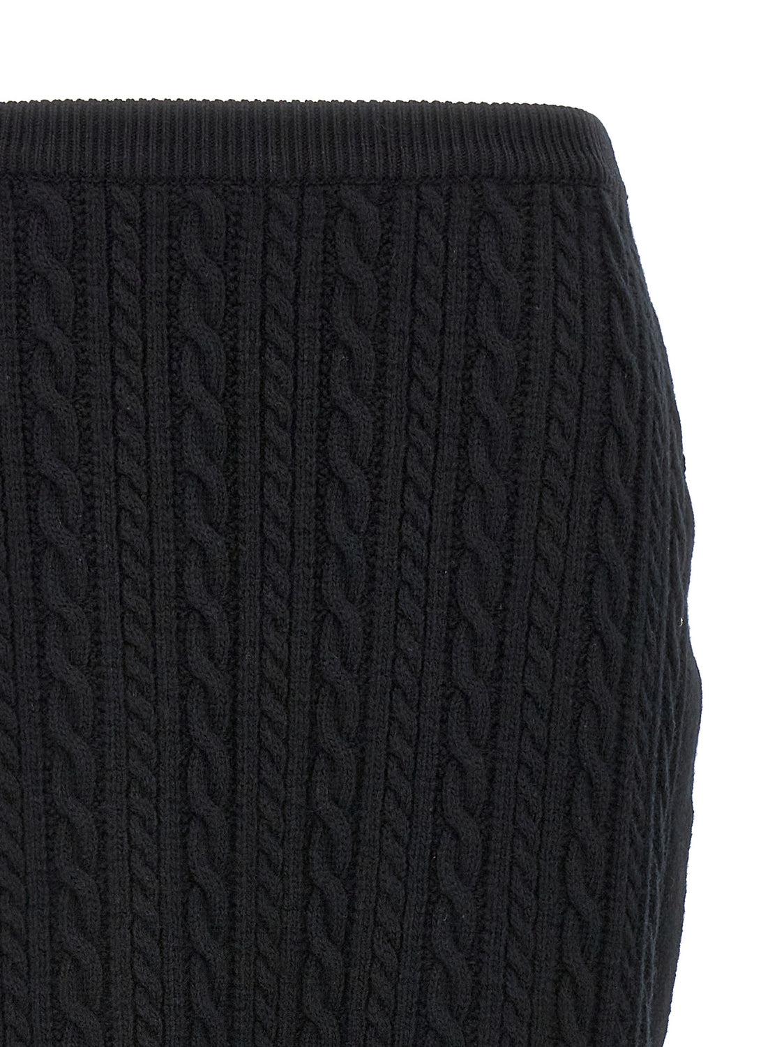 Black Wool Mini Skirt