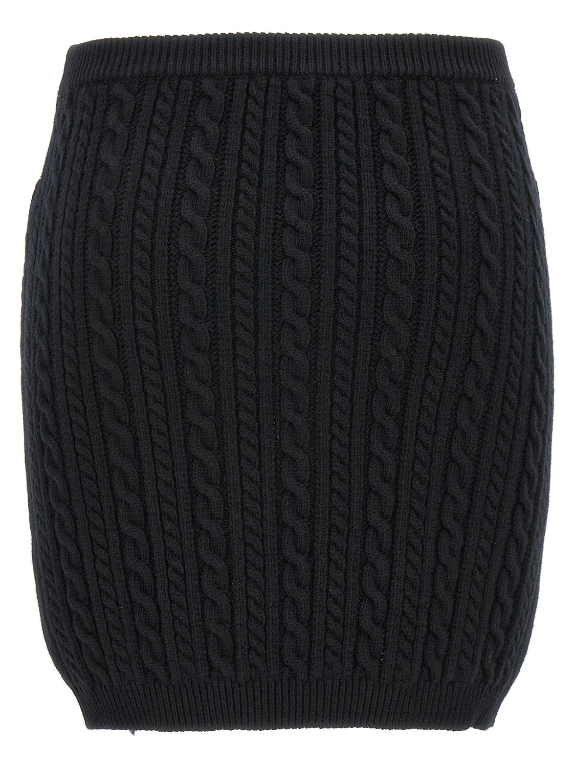 Black Wool Long Skirt