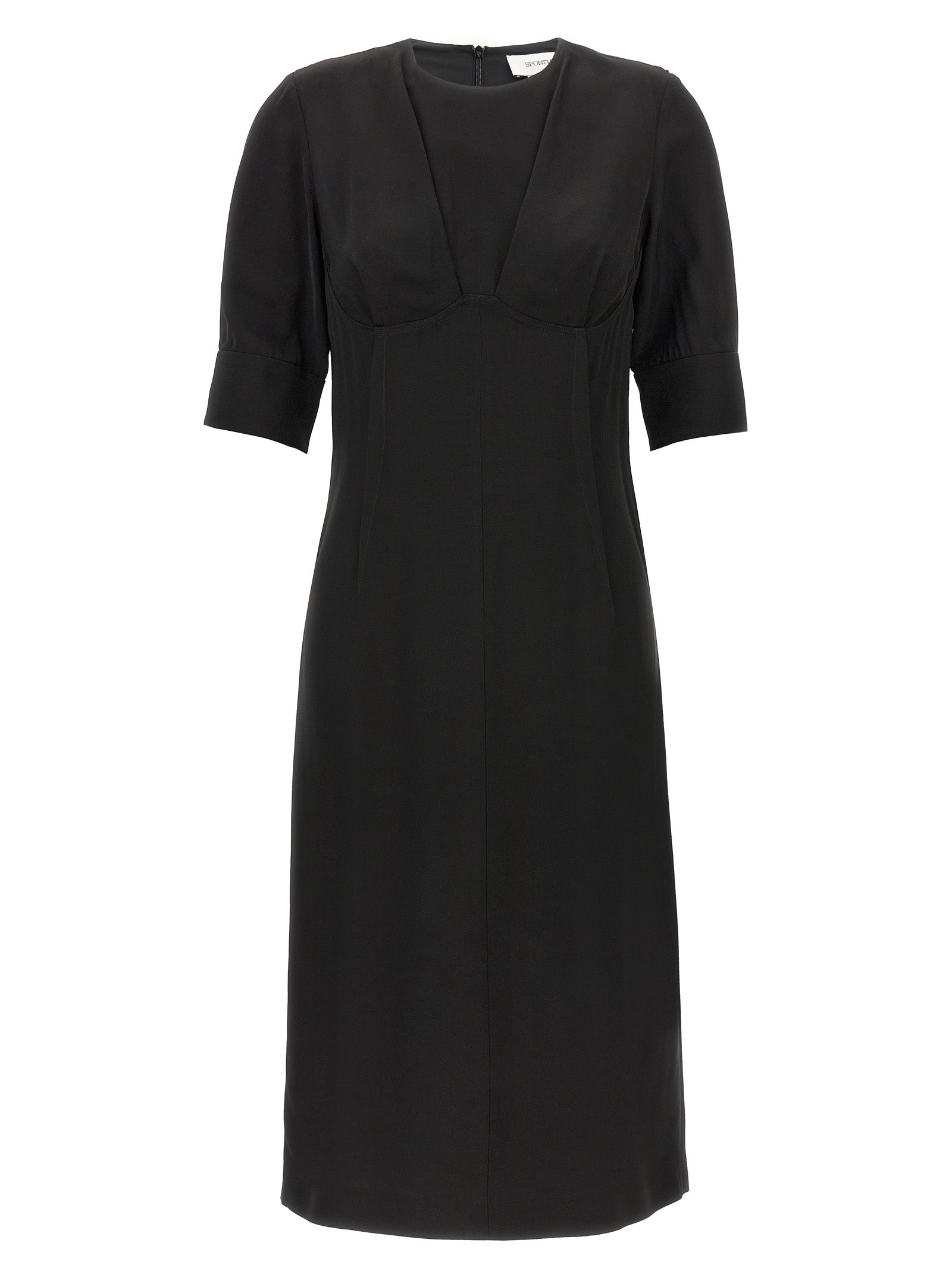 Black Viscose Midi Dress