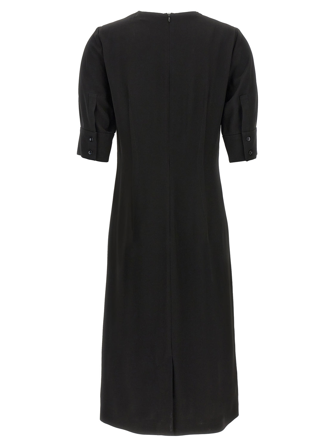 Black Viscose Midi Dress