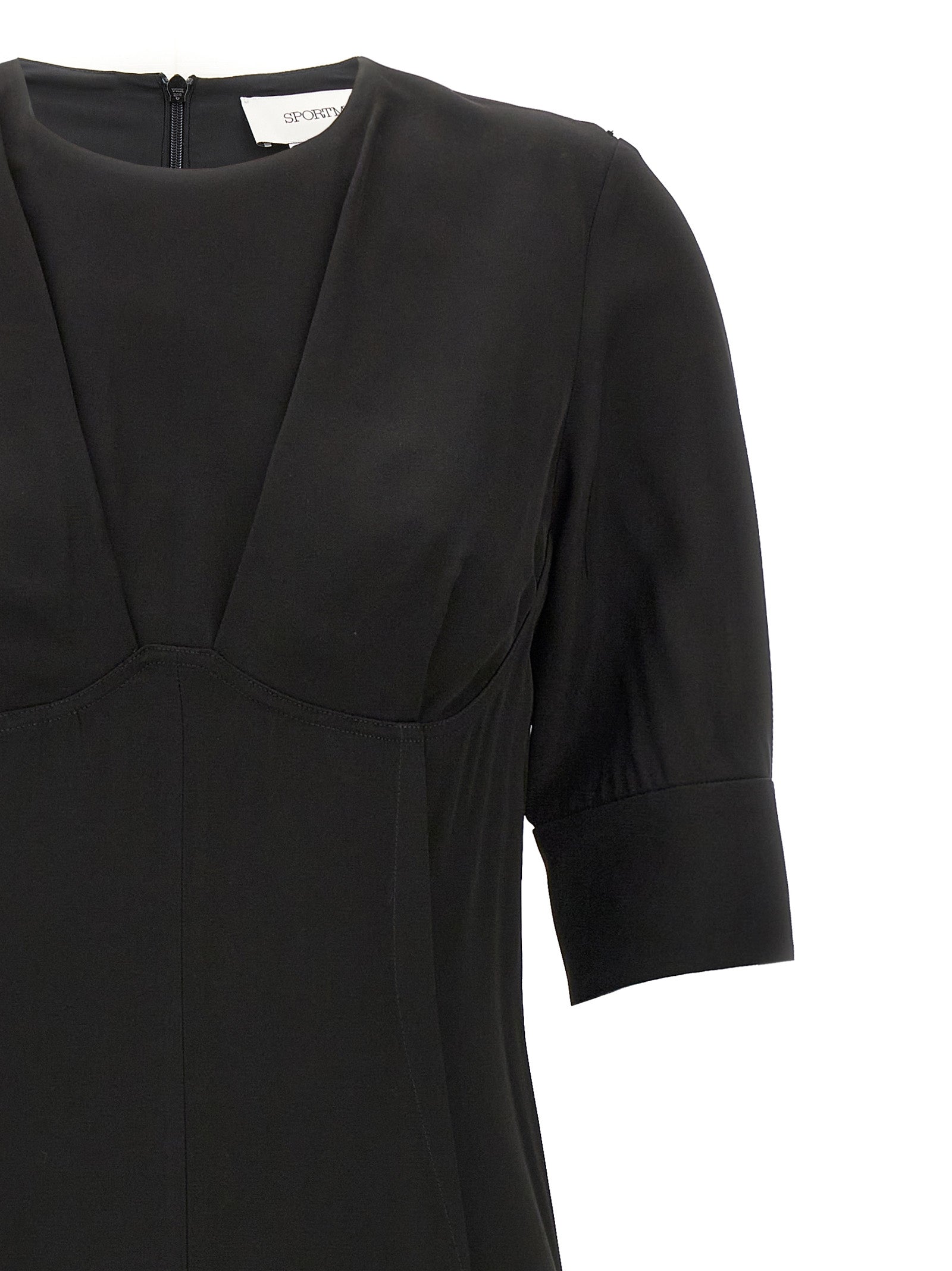 Black Viscose Midi Dress