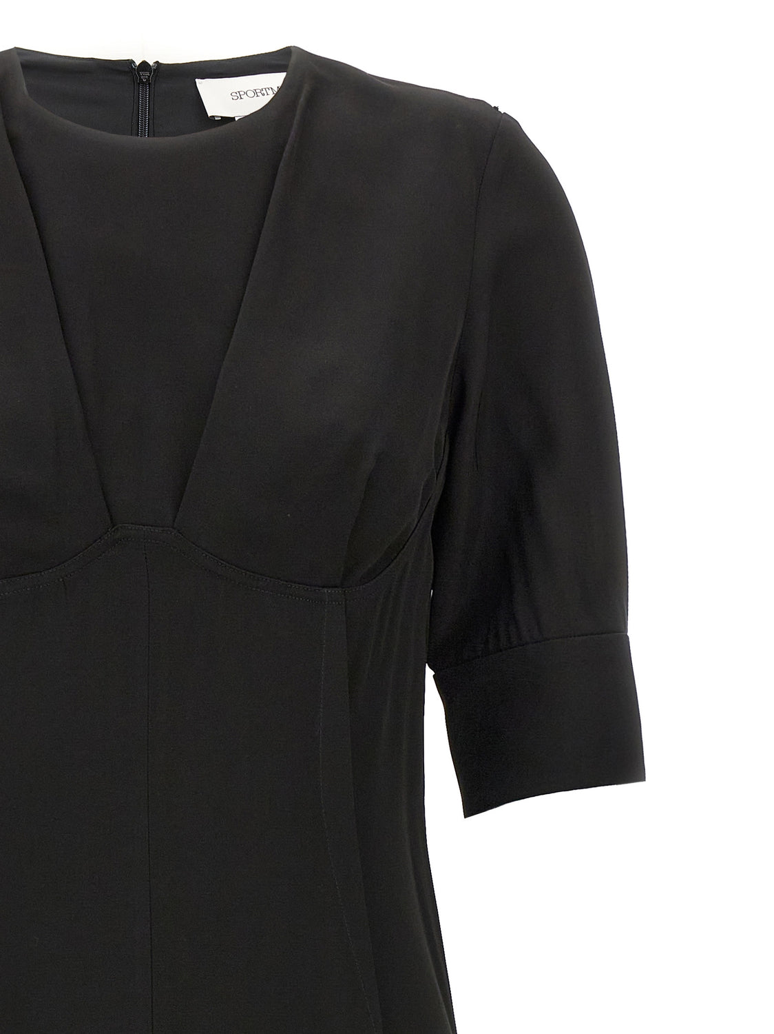 Black Viscose Midi Dress