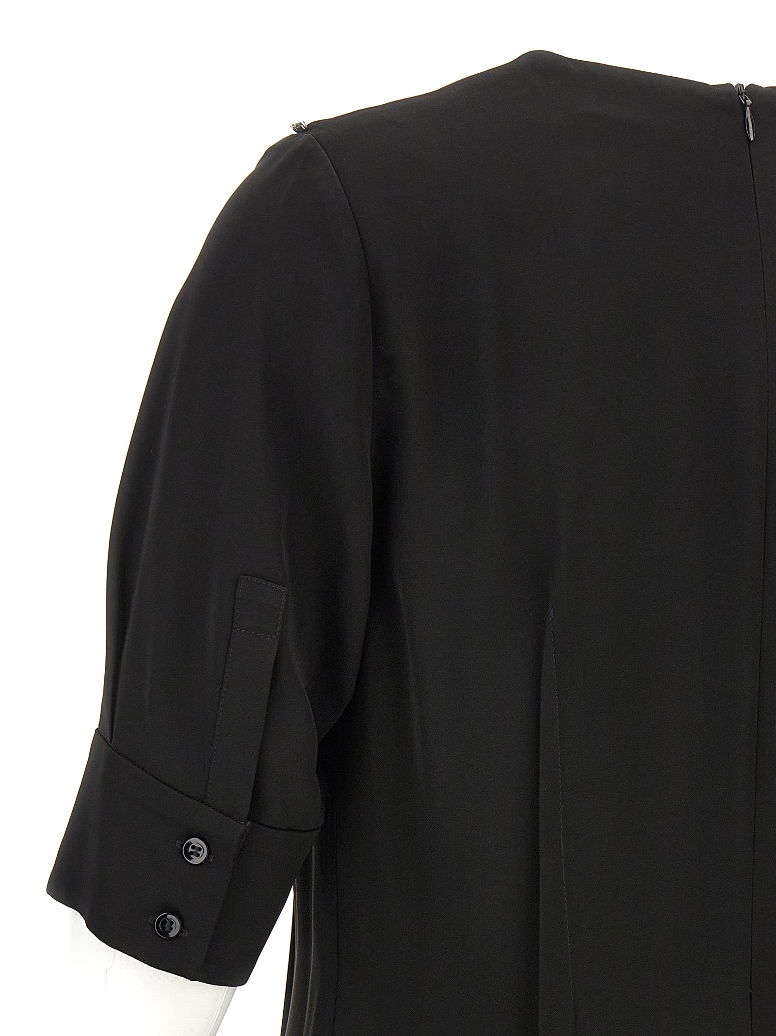 Black Viscose Midi Dress