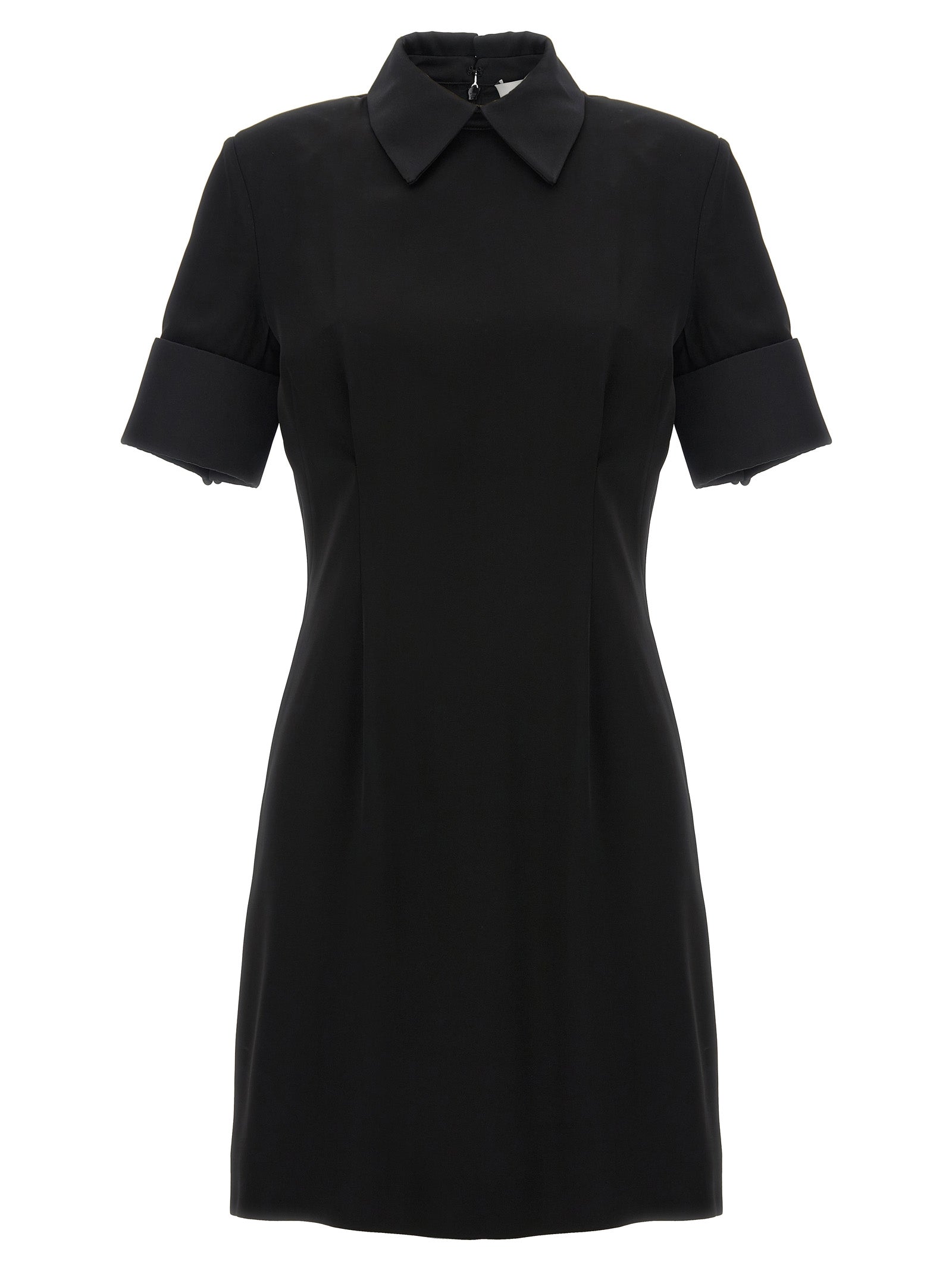 Black Viscose Short Dress