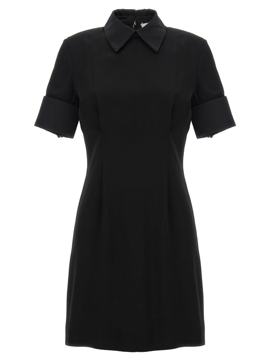 Black Viscose Short Dress