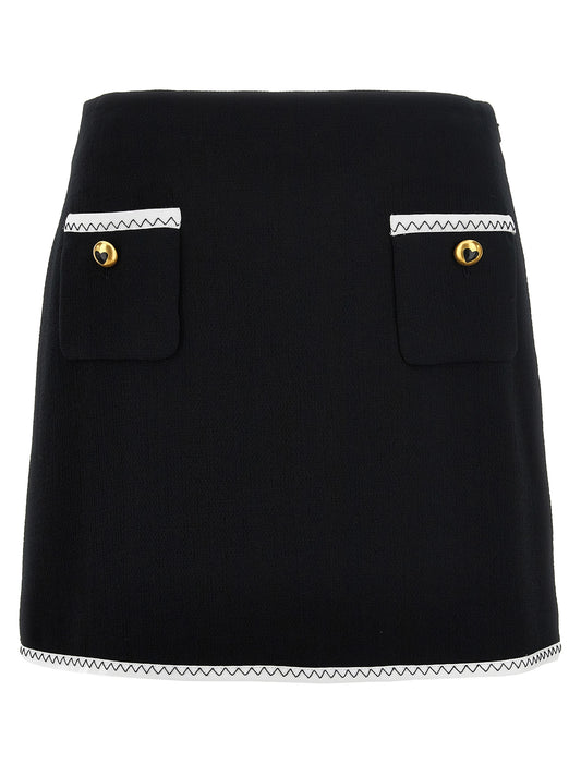 Bicolor Viscose Long Skirt