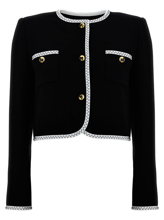 Bicolor Viscose Full-Length Jacket