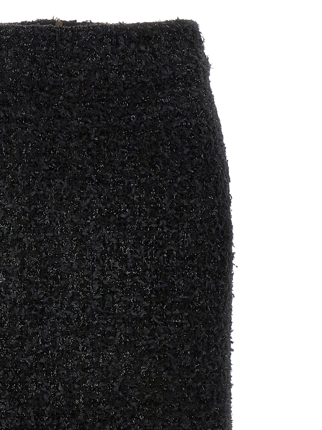 Black Cotton Midi Skirt