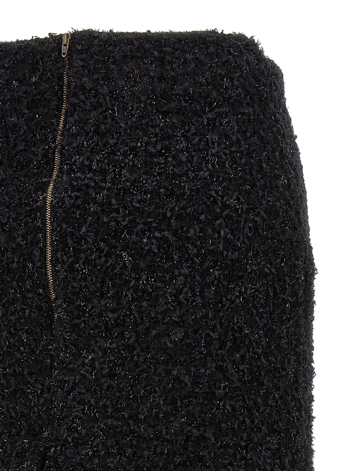 Black Cotton Midi Skirt