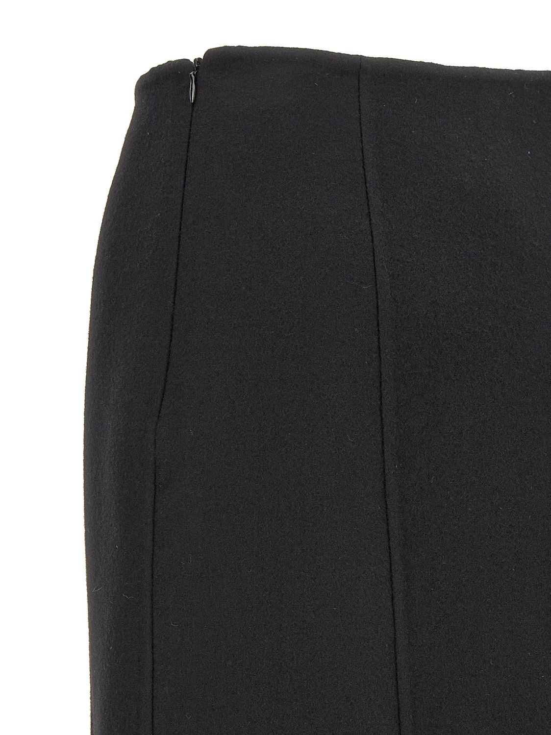 Black Virgin Wool Mini Skirt