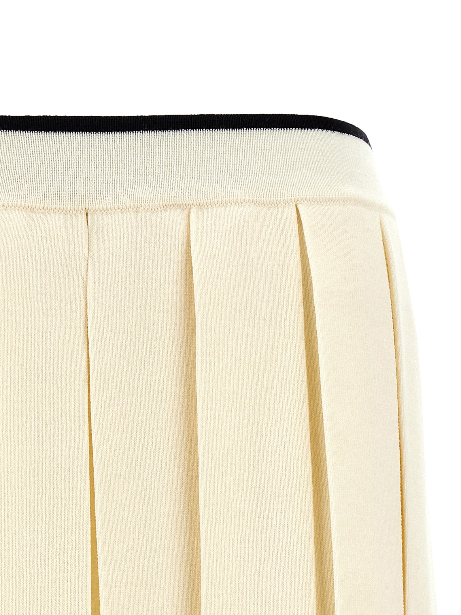 White Virgin Wool Long Skirt