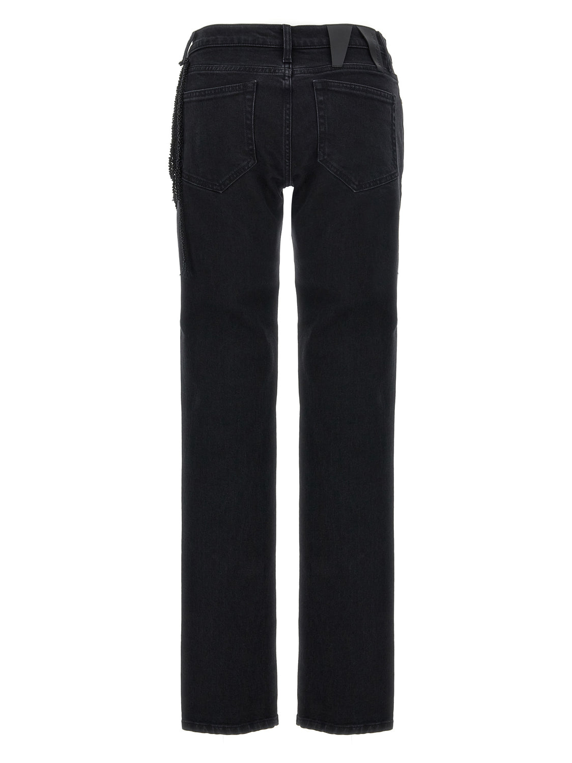 Black Cotton Straight-Leg Jeans