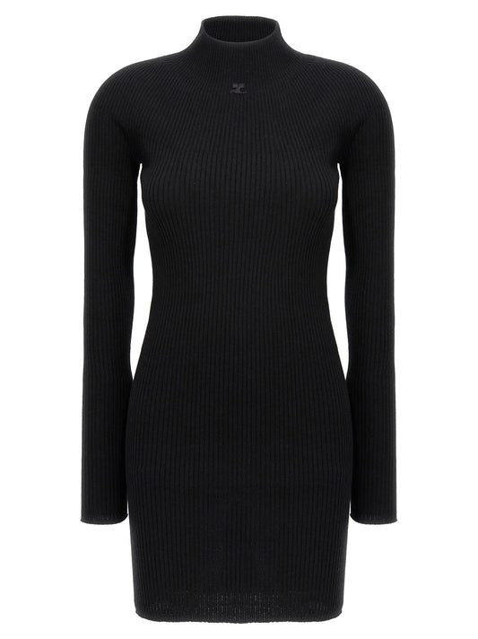 Black Cotton Short Dress
