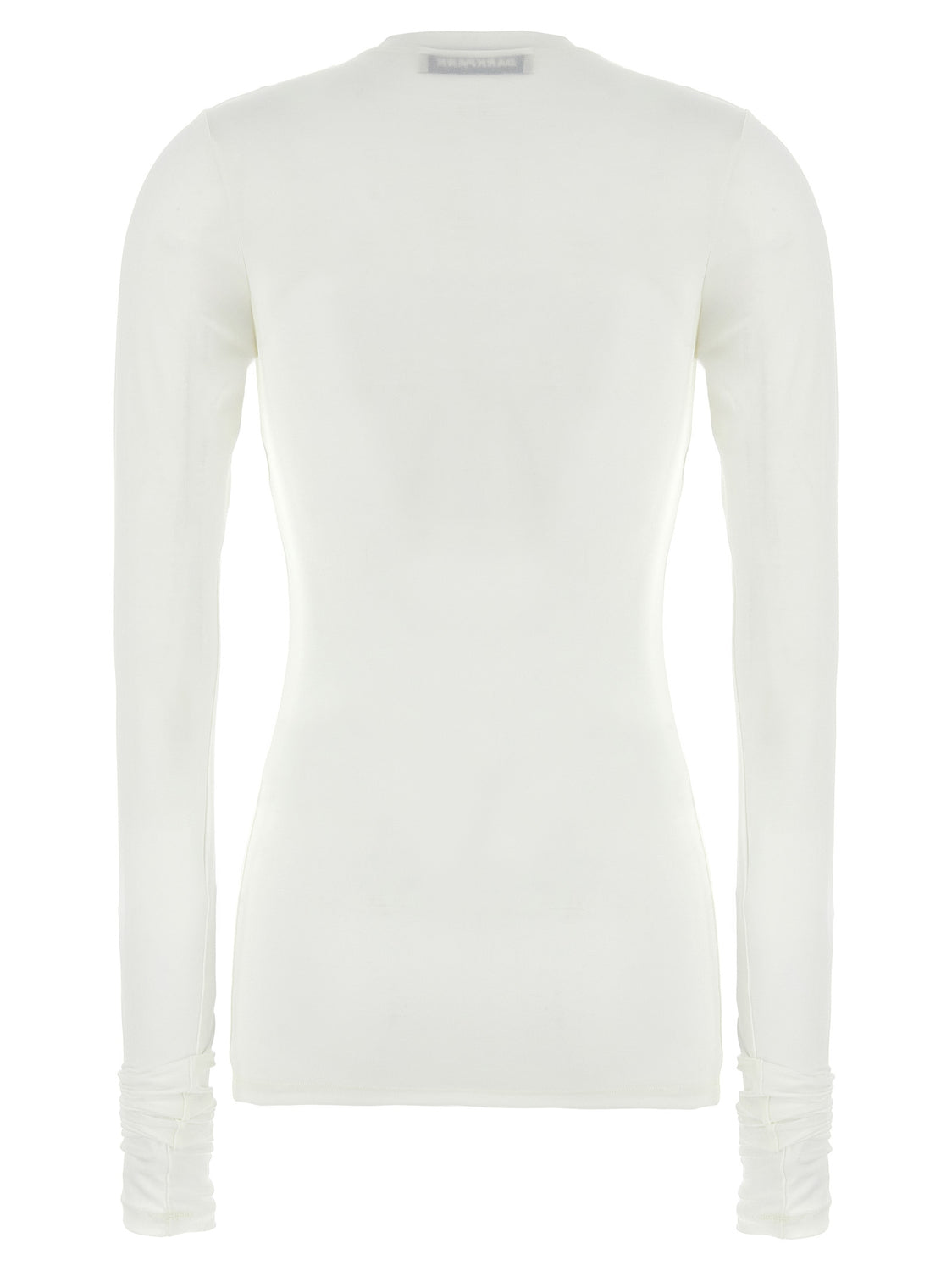 White Polyester Long Sleeve T-Shirt