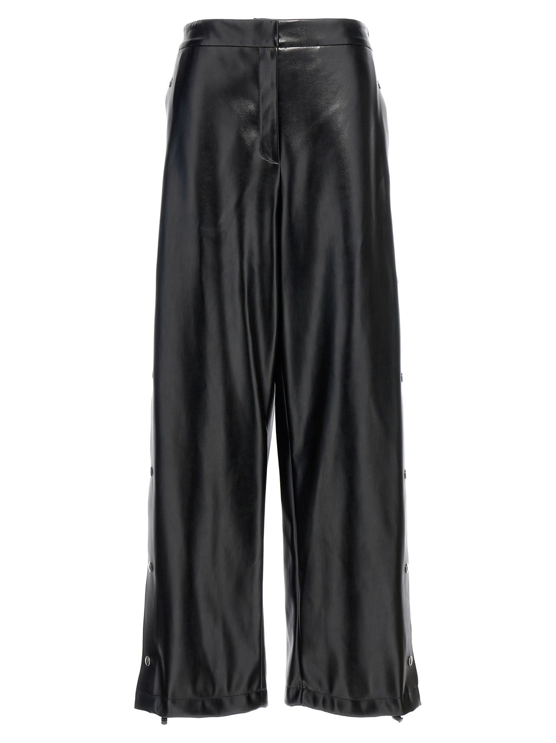 Black Polyester Casual Pants