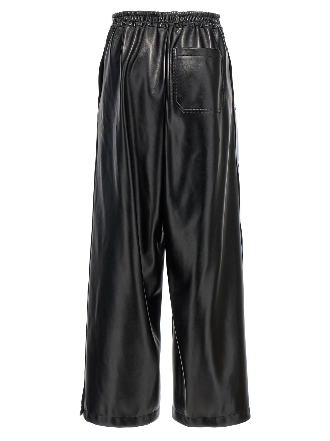 Black Polyester Casual Pants