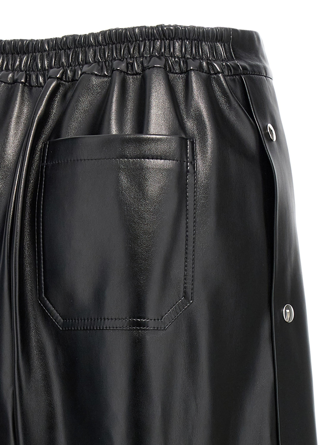 Black Polyester Casual Pants