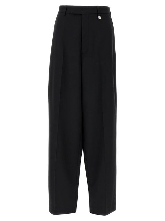 Black Virgin Wool Casual Pants