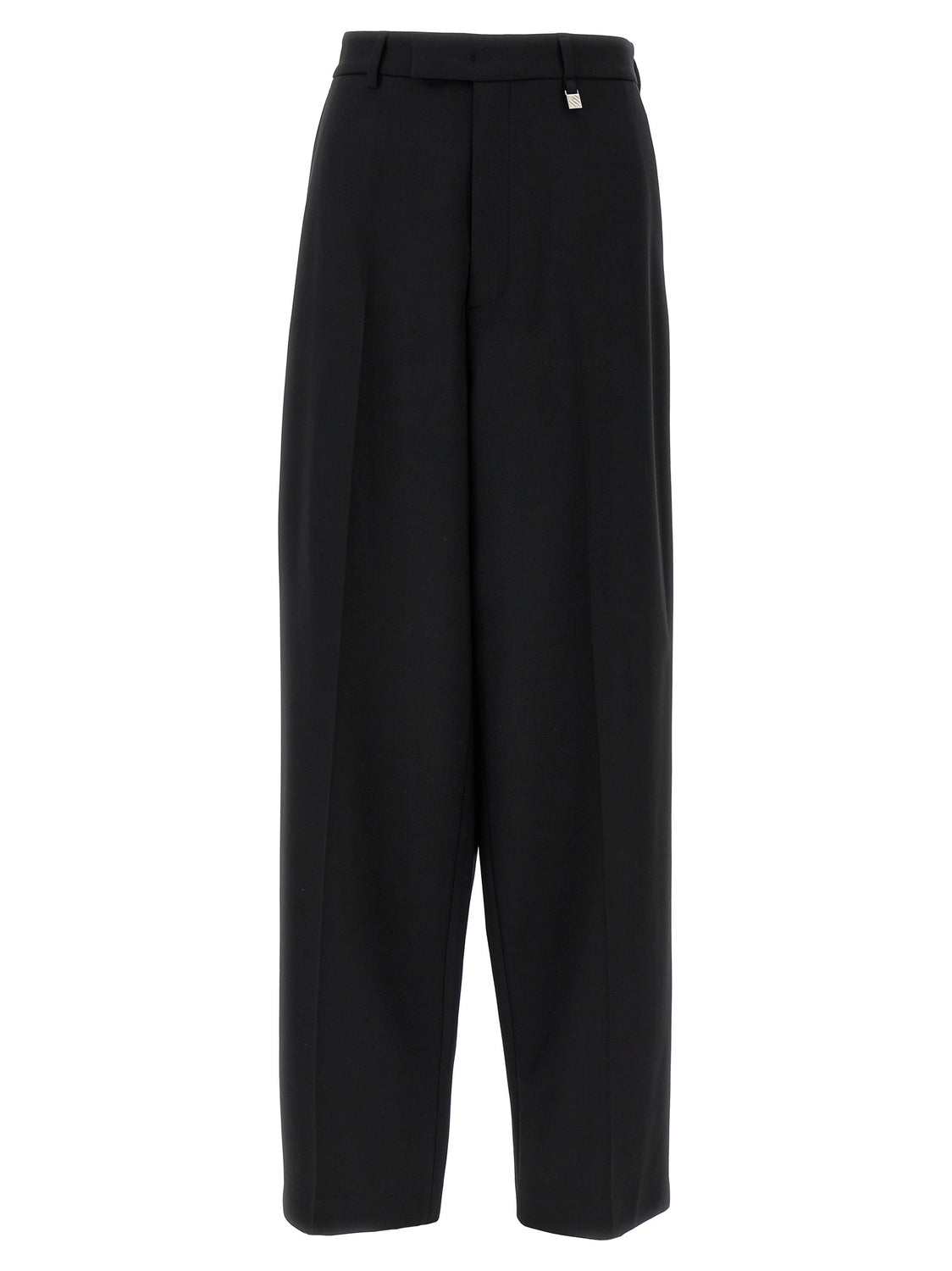 Black Virgin Wool Casual Pants