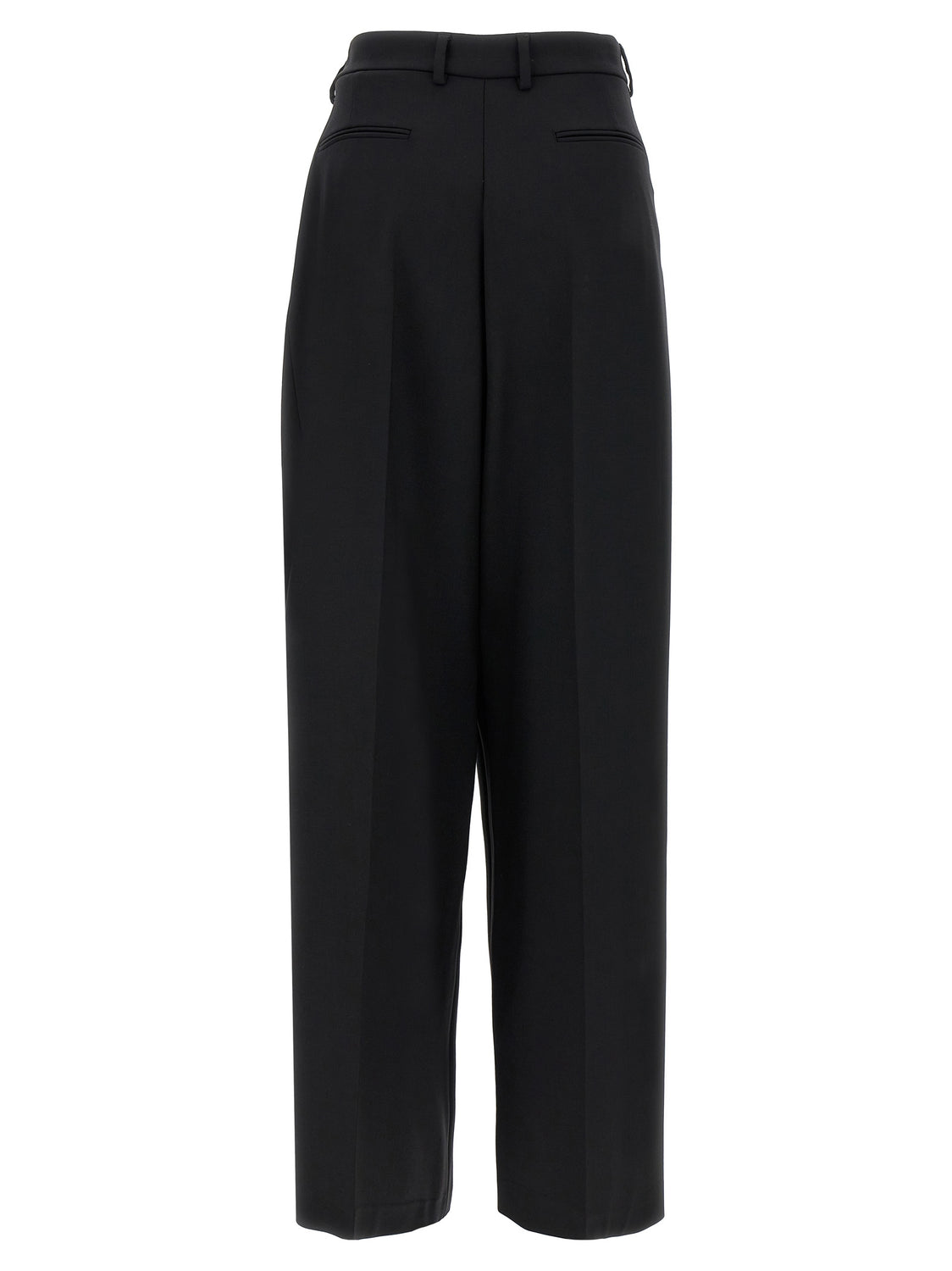 Black Virgin Wool Casual Pants