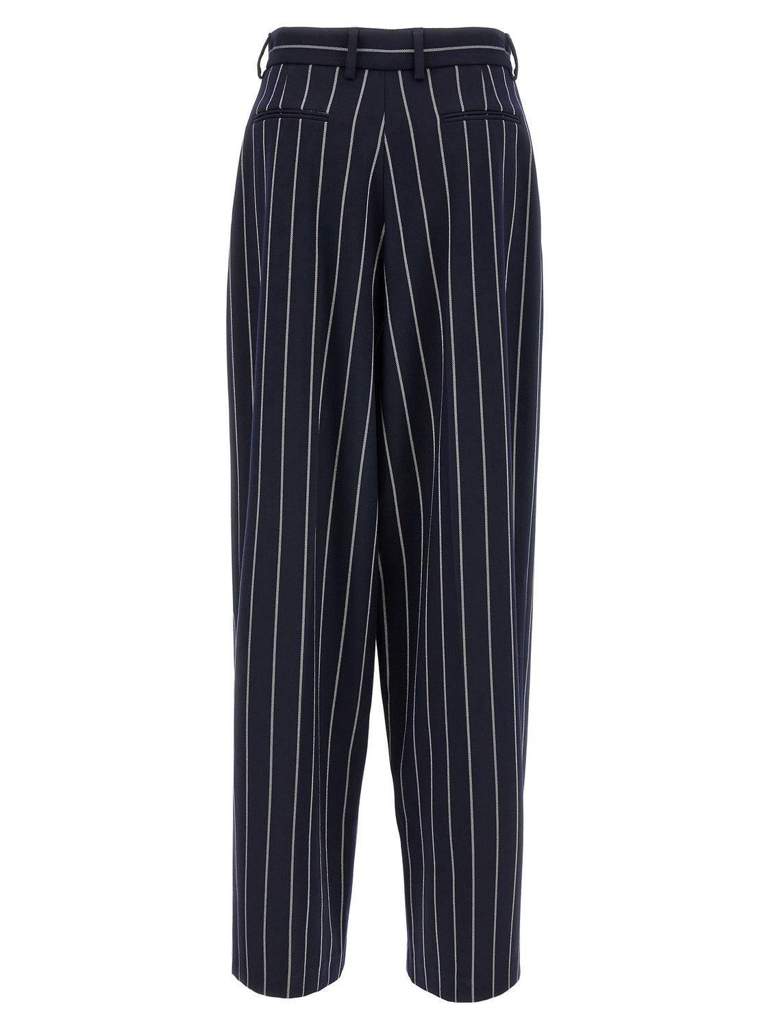 Blue Polyester Casual Pants