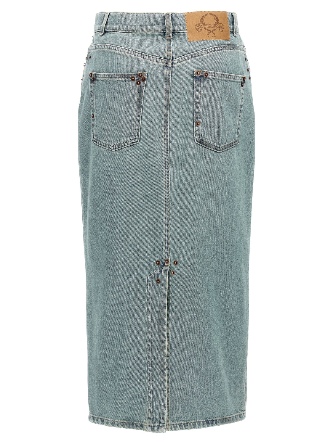 Blue Cotton Midi Skirt