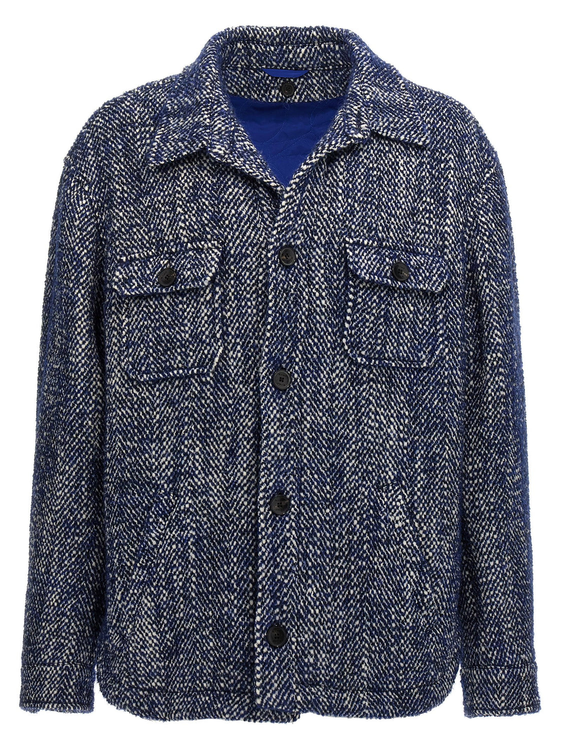 Blue Wool Full-Length Jacket