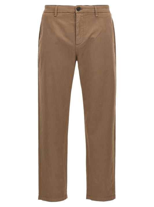 Brown Cotton Casual Pants