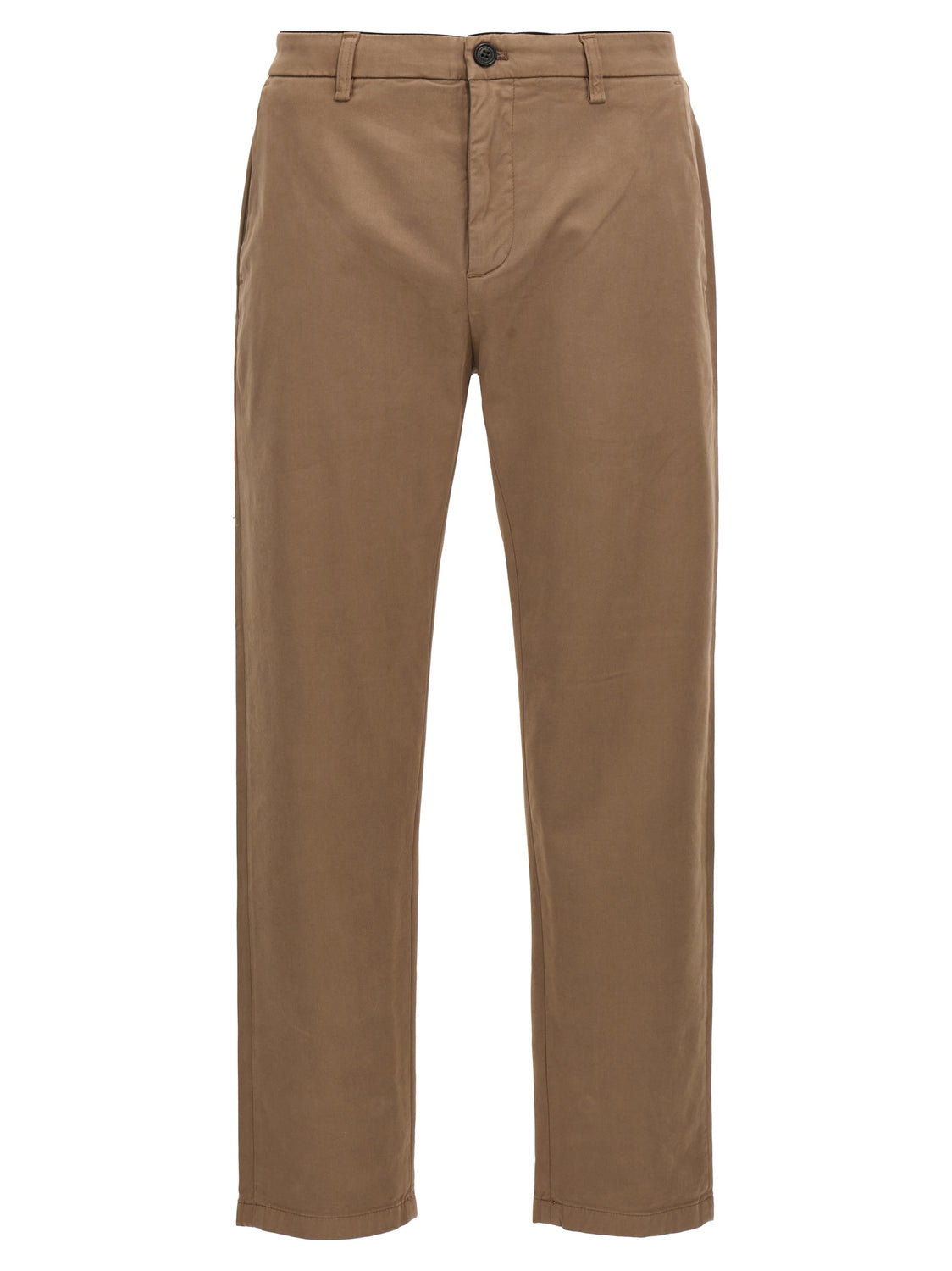 Brown Cotton Casual Pants