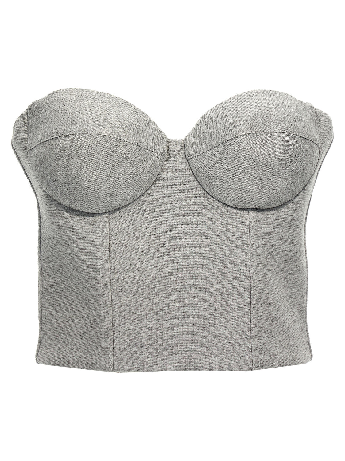 Gray Viscose Sleeveles T-Shirt