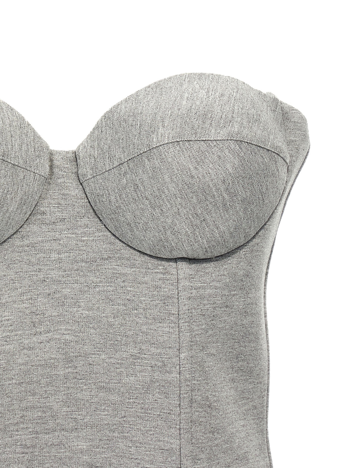 Gray Viscose Sleeveles T-Shirt