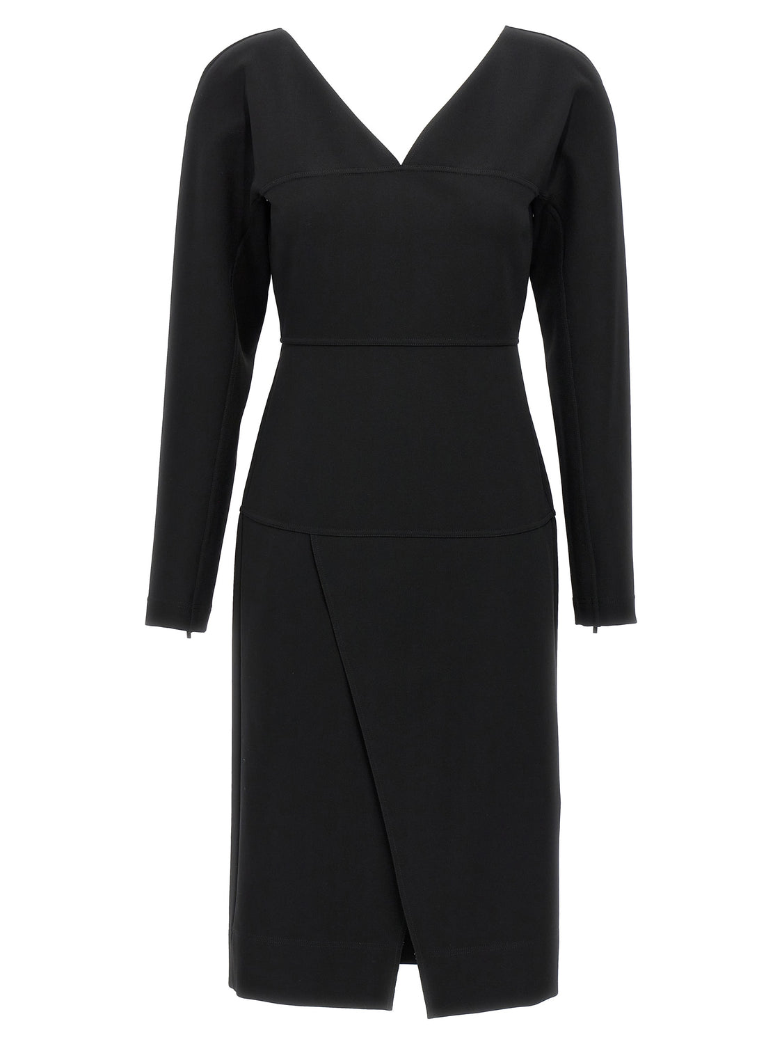 Black Viscose Midi Dress